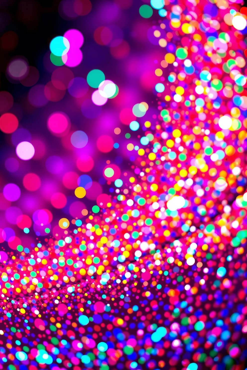 A vibrant and dynamic glitter wallpaper perfect for iPhones, showcasing a rich blend of colors resembling a dazzling night sky. This cute and aesthetic background is a free 4K download available at pafwallpapers.com, making it an inspiring decor idea for your phone that truly stands out.